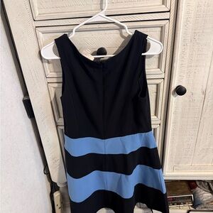 LOFT Black and Blue Midi Dress